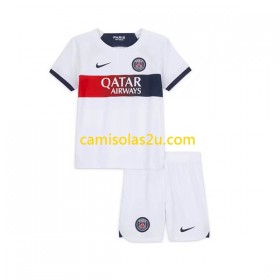 Camisolas de futebol Paris Saint-Germain Criança Equipamento Alternativa 2023/24 Manga Curta